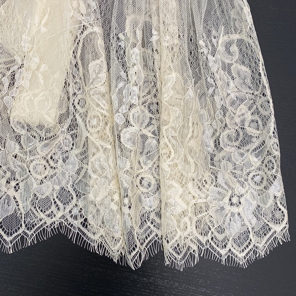 Cream / Off-White Color Lace Teddy with Ribbon Bow - S - Picture 3 of 14